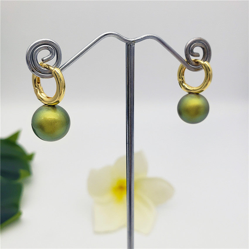 Pearl Hoop Circle Earrings In Different Colors