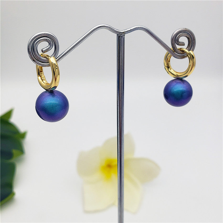 Pearl Hoop Circle Earrings In Different Colors