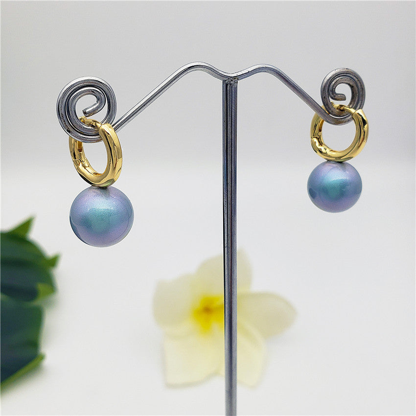 Pearl Hoop Circle Earrings In Different Colors