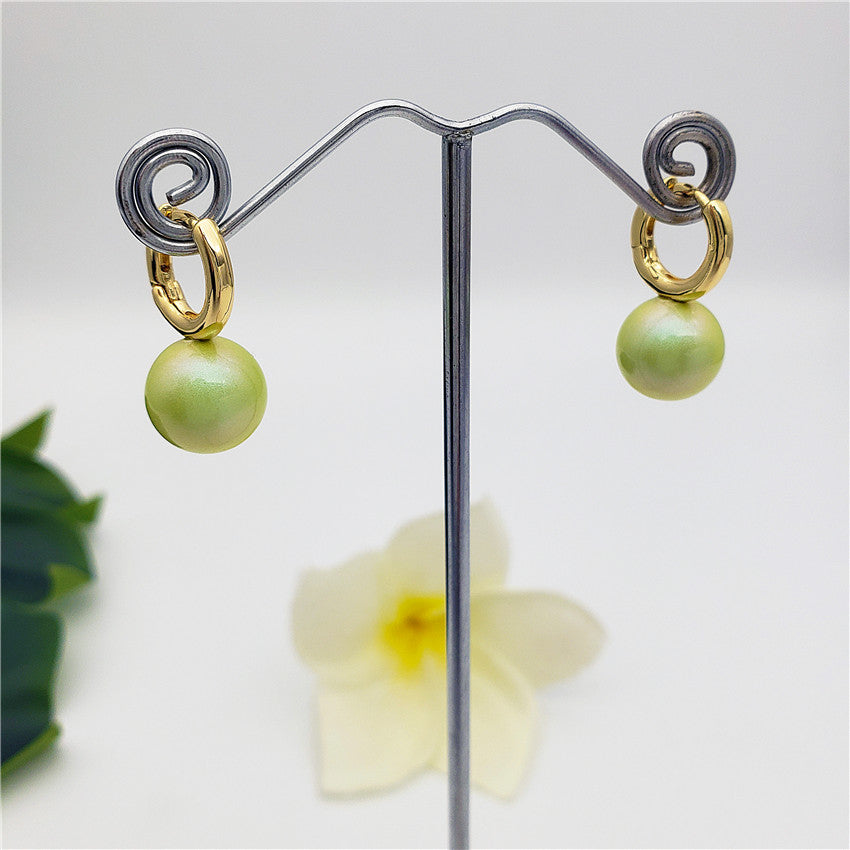 Pearl Hoop Circle Earrings In Different Colors