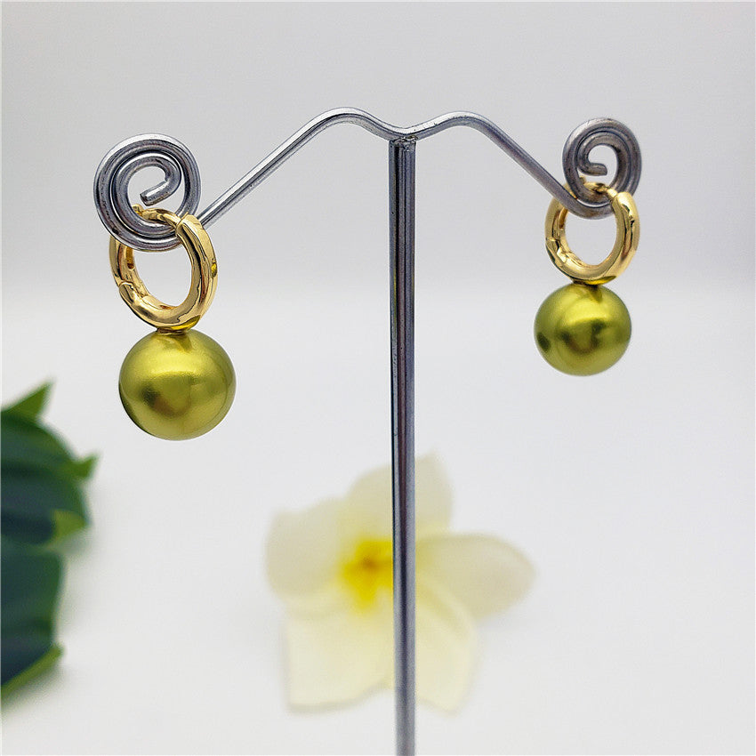 Pearl Hoop Circle Earrings In Different Colors