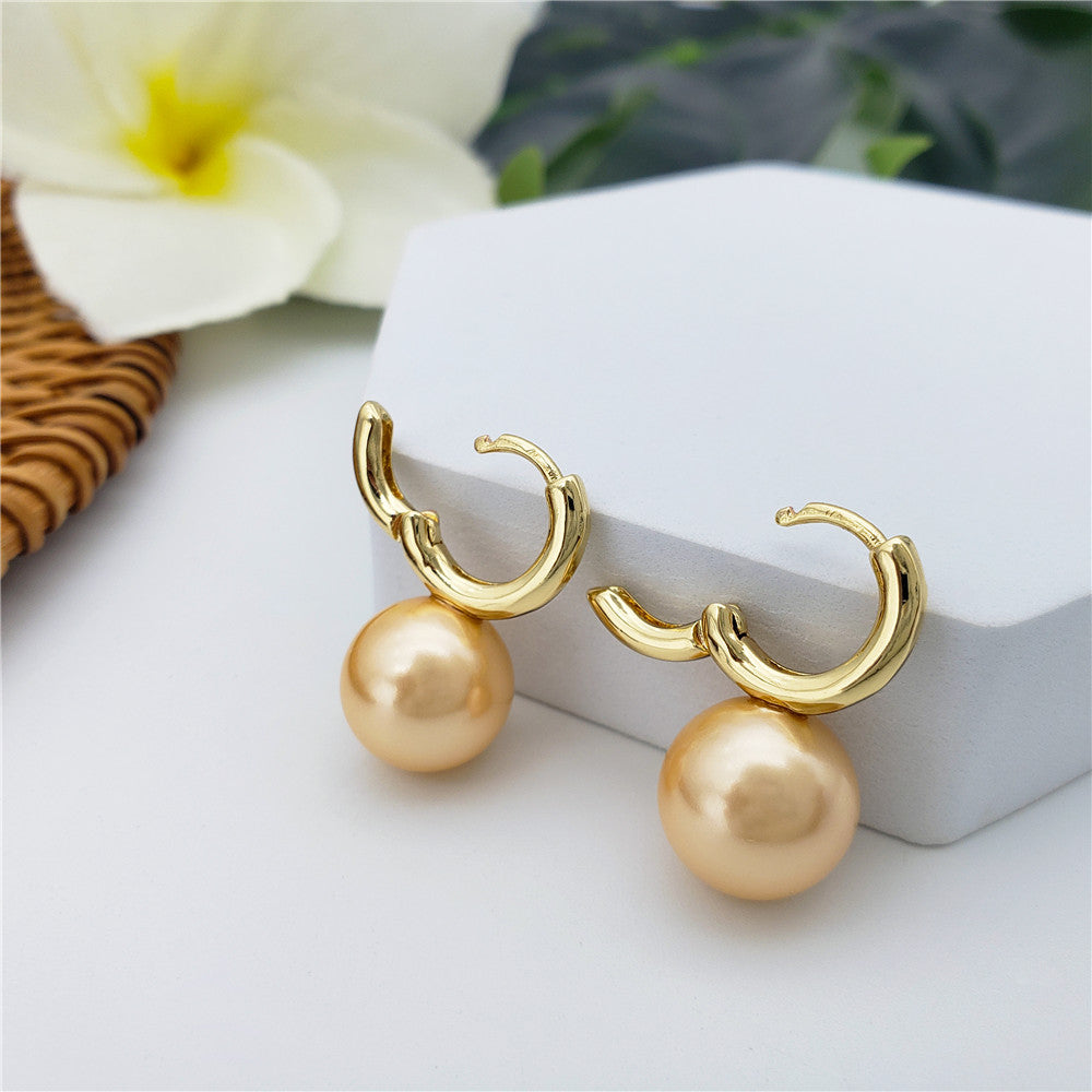 Pearl Hoop Circle Earrings In Different Colors