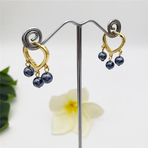 Petrol Pearls Pet Paw Earrings