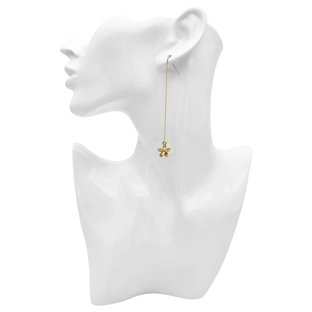 Chain Drop Long Earrings Sustained With A Starfish Charm