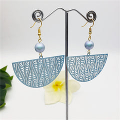 Carved Umbrella Earrings Sustained With A Pearl In Different Colors