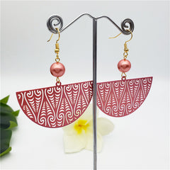 Carved Umbrella Earrings Sustained With A Pearl In Different Colors