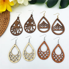 Hawaiian Wooden Earrings In Different Styles And Colors