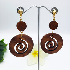 Hawaiian Wooden Earrings In Different Styles And Colors