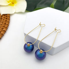 Egg Hoop Earrings With A Pearl In Different Colors