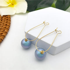 Egg Hoop Earrings With A Pearl In Different Colors