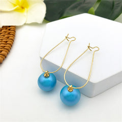 Egg Hoop Earrings With A Pearl In Different Colors