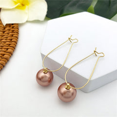 Egg Hoop Earrings With A Pearl In Different Colors