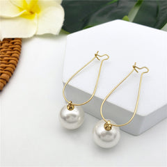 Egg Hoop Earrings With A Pearl In Different Colors