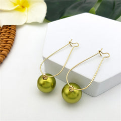 Egg Hoop Earrings With A Pearl In Different Colors