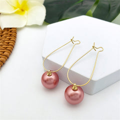 Egg Hoop Earrings With A Pearl In Different Colors