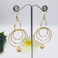 Circles Drop Earrings Sustained With A Pearl In Different Colors