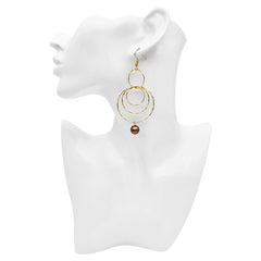 Circles Drop Earrings Sustained With A Pearl In Different Colors